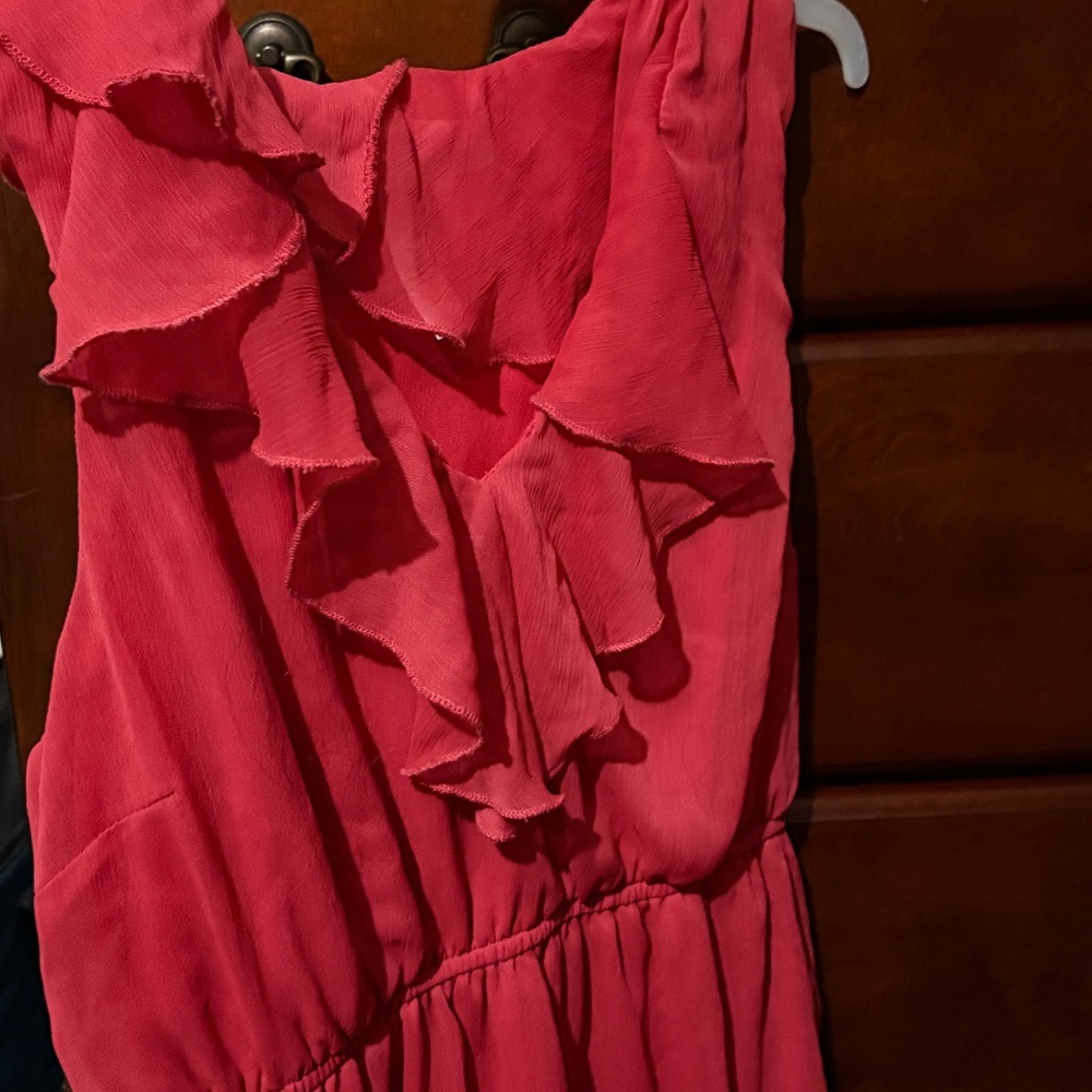 Ruffled Sleeveless Dress in Vibrant Pink